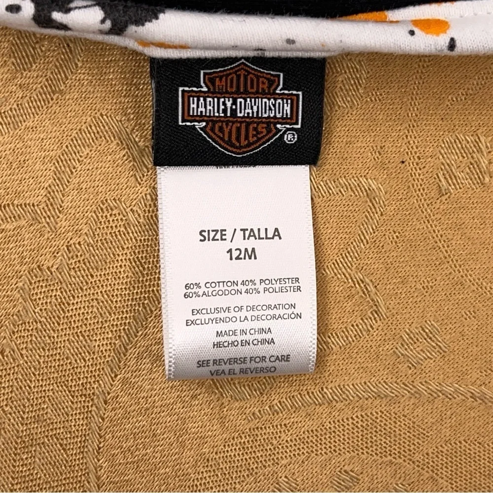 Harley Davidson Baby Bib Collectible Biker Motorcycle Gift Black Orange White
